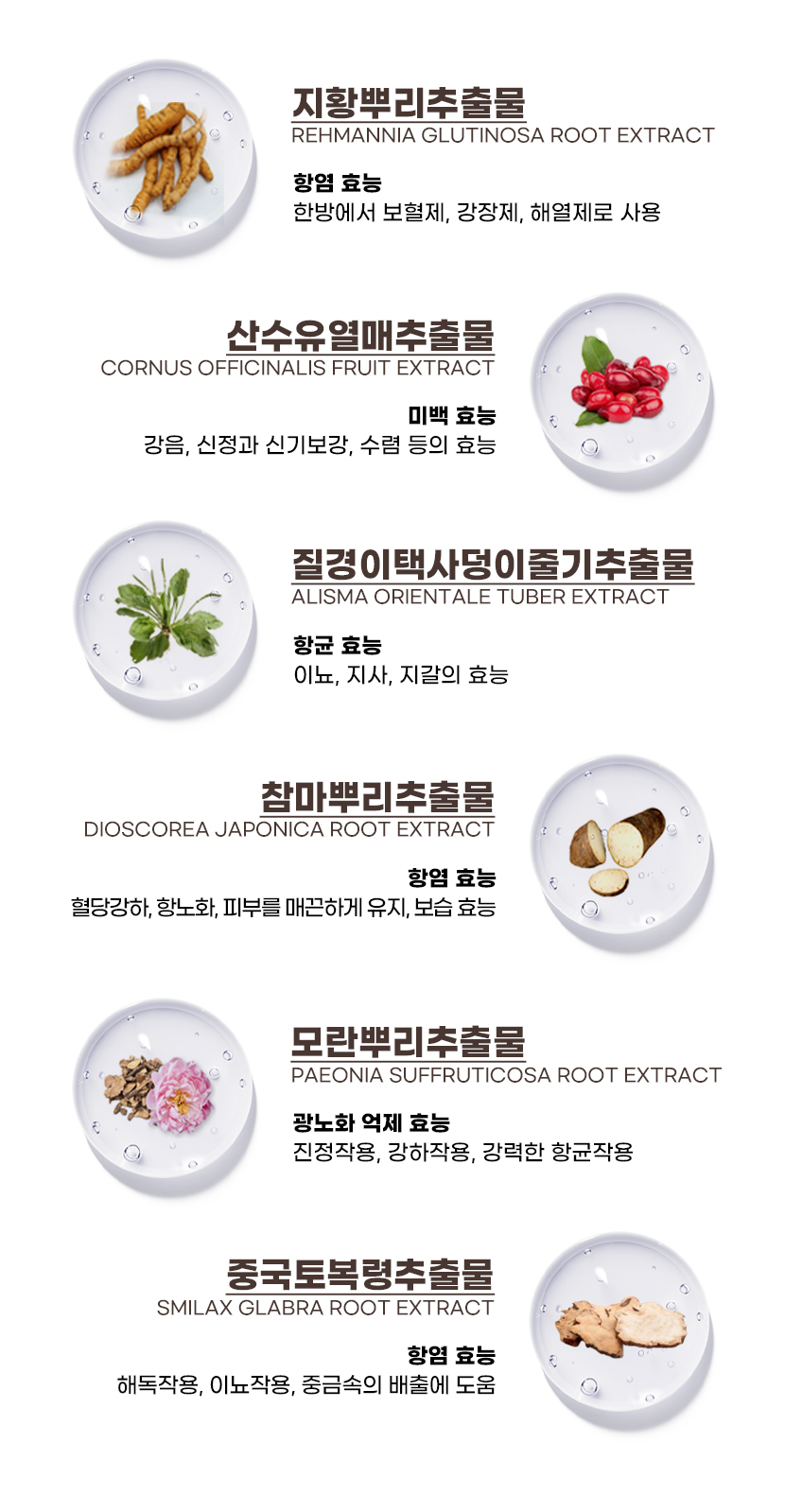 육미지황 HR 6종 약재 - 지황뿌리, 산수유열매, 질경이택사, 참마뿌리, 모란뿌리, 중국토복령 추출물
